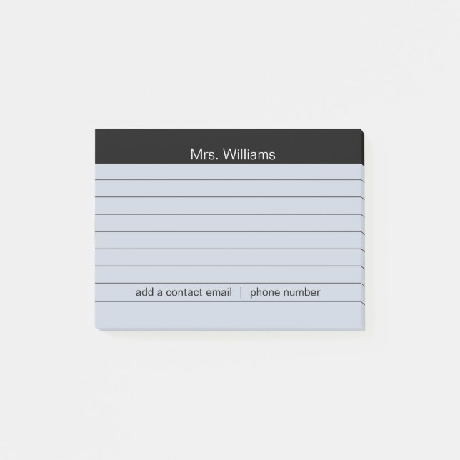 Post-it® Lignes de métier personnalisées Professeur Rayure  (Devant)