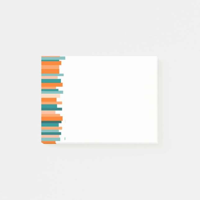 Post-it® Lignes décalées - Turquoise et orange (Devant)