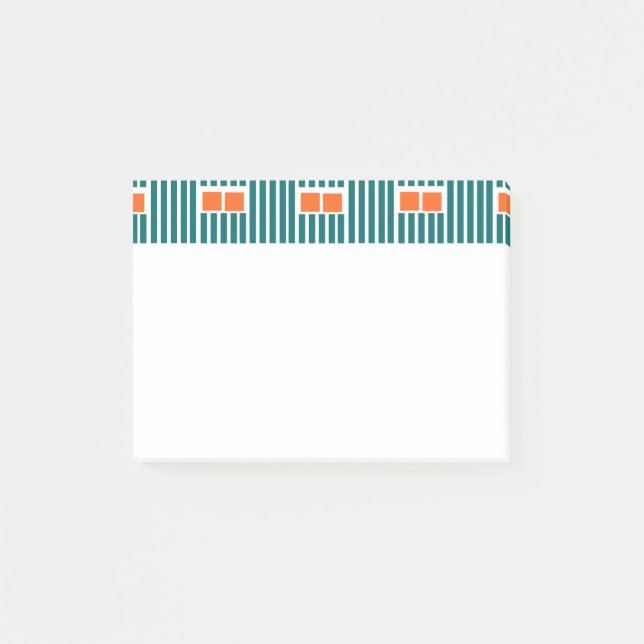 Post-it® Lignes et boîtes turquoises (Devant)