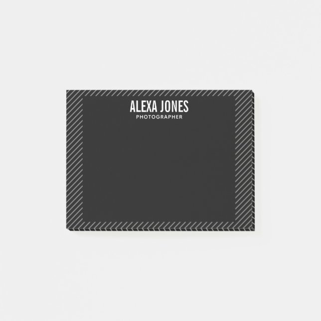 Post-it® Lignes modernes Noir (Devant)