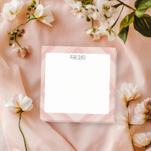 Post-it® Lignes rose pâle CUSTOM Chic Monogramme Personnali