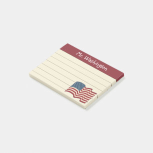 Post-it® Lined Teacher's American Flag Post It Notes Cadeau