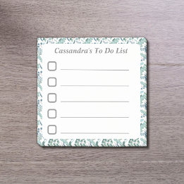 Post-it® Lined To Do List Blue Green Foliage Sticky