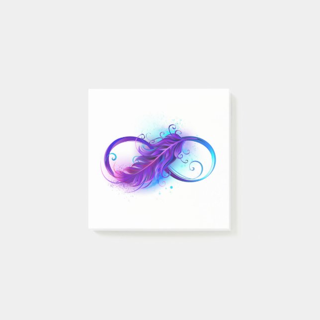 Post-it® L'infini avec plume violette (Devant)