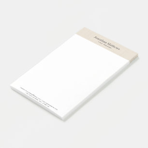 Post-it® Linge Beige Crème Texture Simple Élégant Monogramm