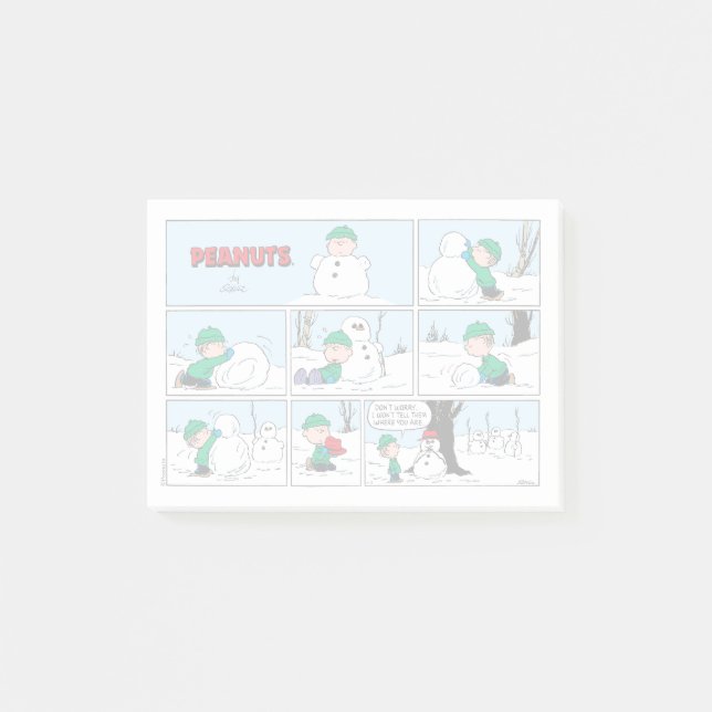 Post-it® Linus Construit Un Snowman (Devant)