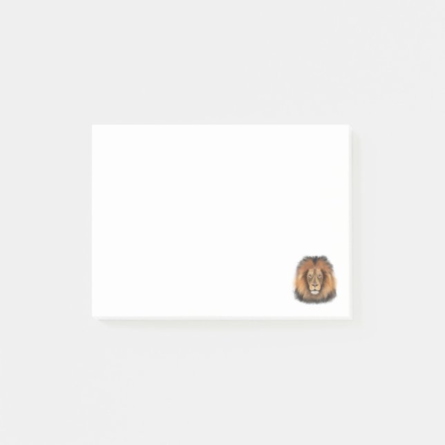 Post-it® lion aquarelle Leo roi safari animal jungle chat (Devant)