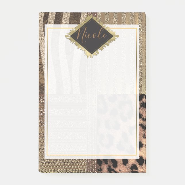 Post-it® Lionne Safari Chic Jungle Glamour Moderne Tendance (Devant)