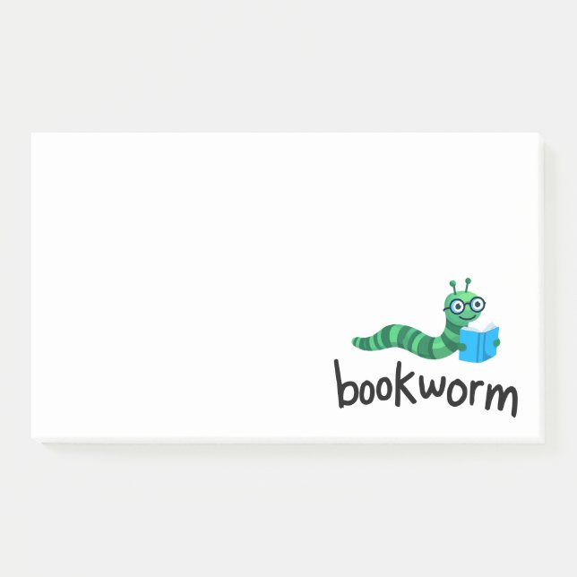 Post-it® Lire Buddy Cute Bookwort Avec Livre (Devant)