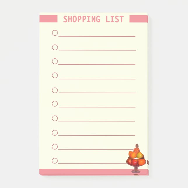 Post-it® Liste d'achats personnalisée (Devant)