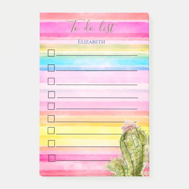 Post-it® Liste D'Aquarelles Cactus (Devant)