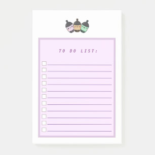 Post-it® Liste de bulles de thé de taro pourpre