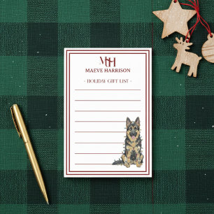 Post-it® Liste de cadeaux de vacances pour berger allemand