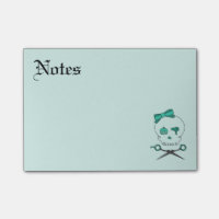 Liste de cheveux Crossbones et ciseaux - Turquoise