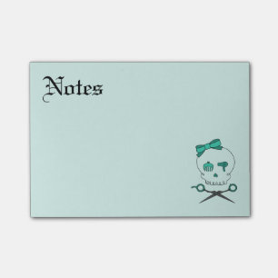 Post-it® Liste de cheveux Crossbones et ciseaux - Turquoise