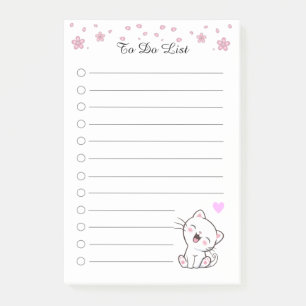 Post-it® Liste de choses à faire avec des fleurs et un mign