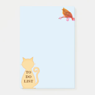 Post-it® Liste de choses à faire avec un joli oiseau et un 