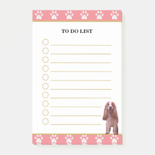 Post-it® Liste de choses à faire & Chien Cocker Spaniel ave