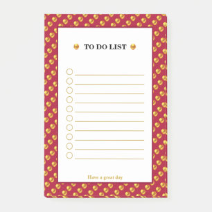 Post-it® Liste de choses à faire élégante dorée et bordeaux