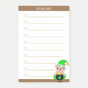 Post-it® Liste de choses à faire et lutin vert mignon avec 