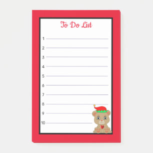 Post-it® Liste de choses à faire Ourson mignon elfe sur pap