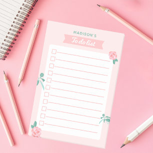 Post-it® Liste de choses à faire personnalisée Fleur Rose F