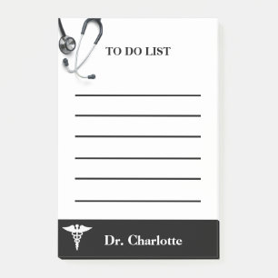 Post-it® Liste de choses à faire pour le docteur en noir et