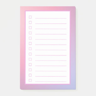 Post-it® Liste de contrôle de dégradé rose minimaliste