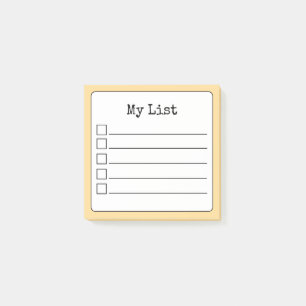 Post-it® Liste de contrôle en or jaune rétro