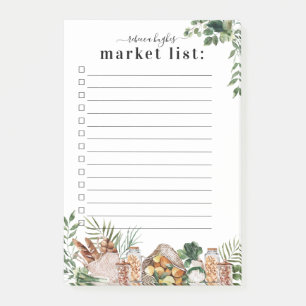 Post-it® Liste de courses au marché aquarelle mignonne Mo