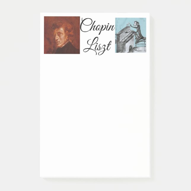 Post-it® Liste de courses "Chopin Liszt" drôle  (Devant)