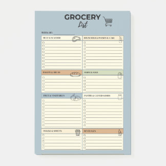 Post-it® Liste de courses hebdomadaire bleue -
