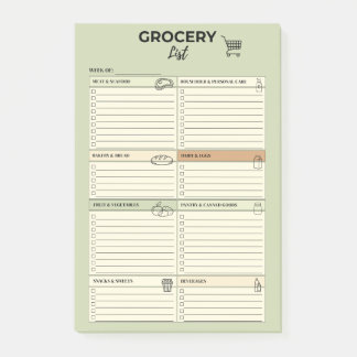 Post-it® Liste de courses hebdomadaire verte -