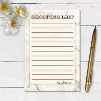 Post-it® Liste de courses simple en métal et marbre