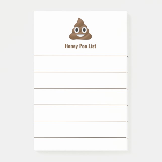Post-it® Liste de Honey Poo Emoji de caca drôle (Devant)