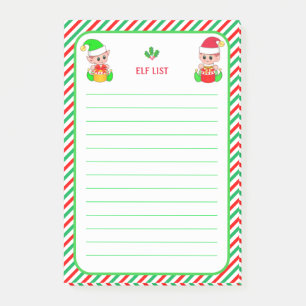 Post-it® Liste de lutins & Cadre vert, rouge et blanc