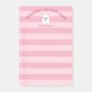 Post-it® Liste De Plat Rose À Faire Llama Pastel Linked Cu