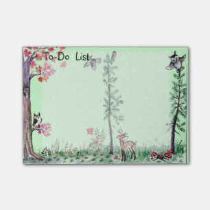 Post-it® Liste de remue-ménage d'aquarelle de forêt de