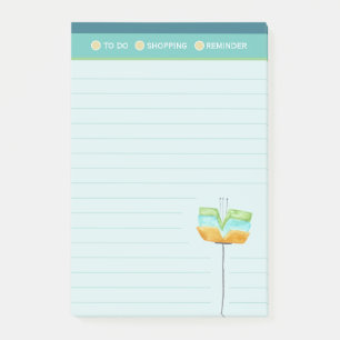 Post-it® Liste De Shopping Moderne De Fleurs Lins