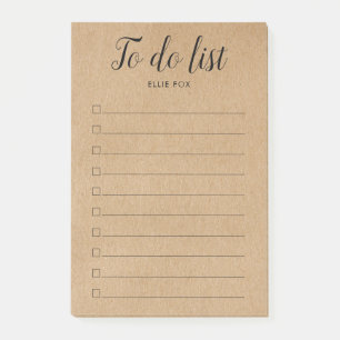 Post-it® Liste de tâches à cocher Kraft rustique