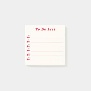 Post-it® Liste de tâches à faire Retro Red Cherry Bullet Po