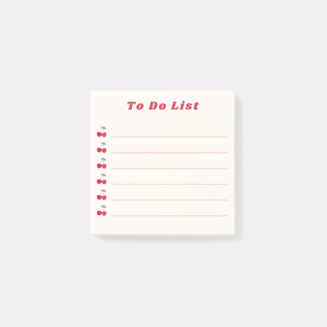 Post-it® Liste de tâches à faire Retro Red Cherry Bullet Po (Devant)