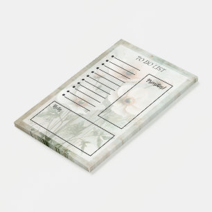 Post-it® Liste de tâches avec fleurs roses et blanches