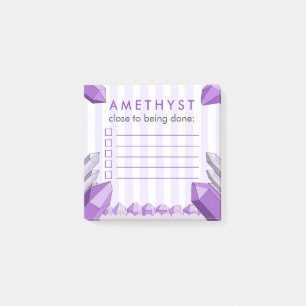Post-it® Liste de tâches drôle en cristal d'améthyste