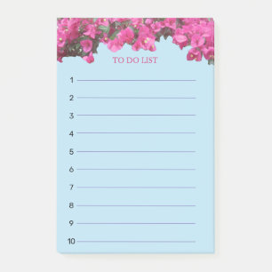 Post-it® Liste de tâches Florale Tropicale sur fond Bleu Cl