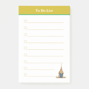Post-it® Liste de tâches lignée tête de Bouddha et en-tête