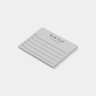 Post-it® Liste de tâches moderne grise avec cases à cocher