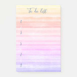 Post-it® Liste de tâches moderne ombrée à rayures aquarelle