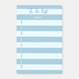 Post-it® Liste de tâches moderne rayée de bleu, numérotée