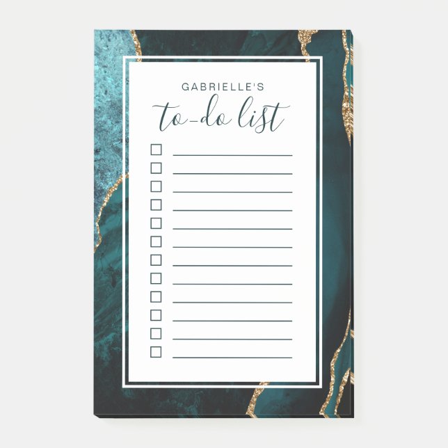 Post-it® Liste de tâches personnalisée avec géode d'agate b (Devant)